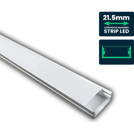 Profilo in alluminio per strisce led, grigio, 2000x23,5x10mm, lineare, copertura satinata - V-TAC 3352 VT-8108