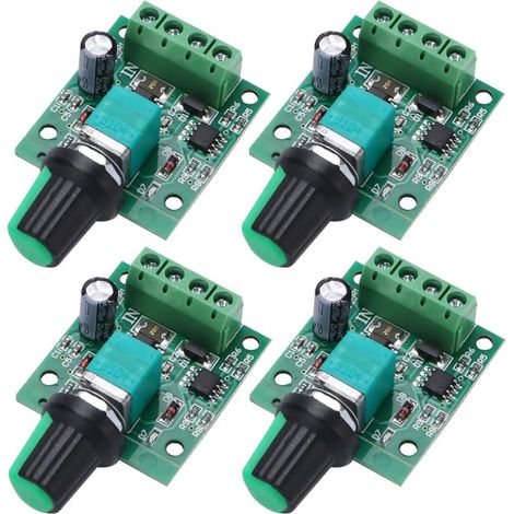 4pcs DC 1.8V 3V 5V 6V 12V 2A 30W PMW Low Voltage Motor Speed Controller, 1803BK 1803B Adjustable Control Switch LED with Button (1/5)