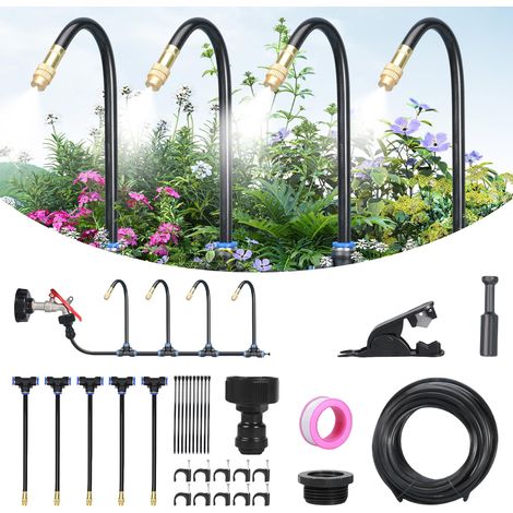 Gartenbewässerungssystem, 360 Grad gebogenes automatisches Tropfbewässerungssystem für Grünflächen, Blumenbeete und Terrassenpflanzen (5 m) (1/5)