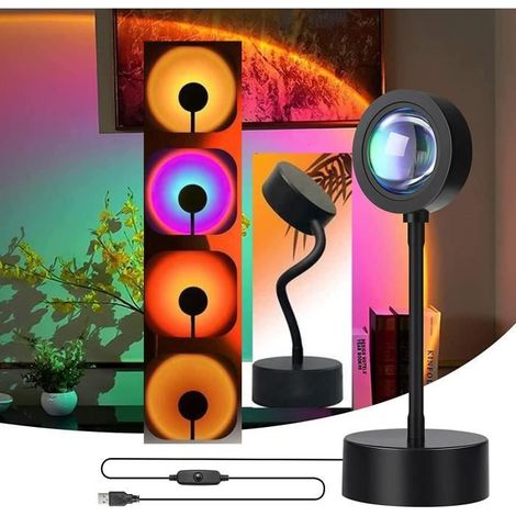 Lampe de projection de coucher de soleil - Sunset Projection LED Light - 4 Couleurs - Rotation à 360 degrés (1/4)