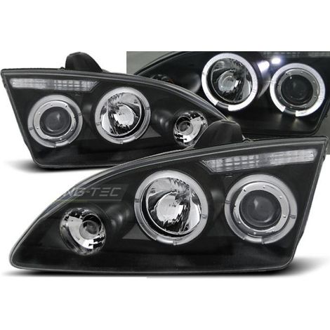 Paire de feux phares Ford Focus 04-08 Angel eyes noir-27361341 (1/2)
