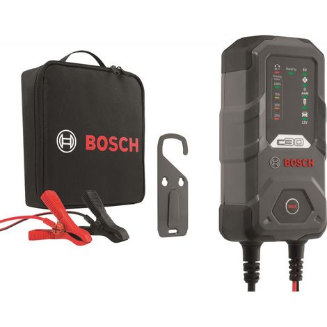 Bosch – Chargeur de batterie moto 12V 3.8A – Démarrage rapide – Compatible avec batteries AGM et GEL – Charge lente pour longévité