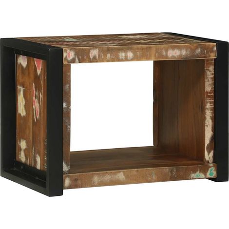 Cube Mural Marron 55 x 35 x 40 cm Bois Recyclé Solide