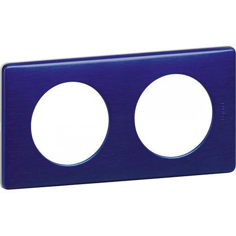 Plaque de finition 2 postes Céliane finition métal bleu - Legrand (1/2)