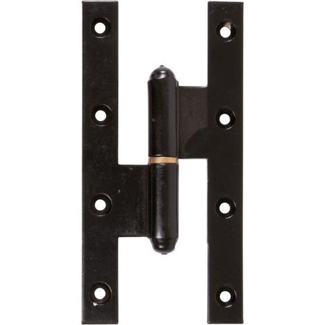 Paumelle droite noire renforcée 160 x 120 mm – Grand écart pour fixation à visser – Pour bois dur et teck – Résistance accrue – Faure Et Fils