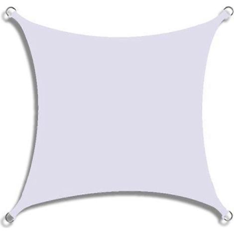 Voile d'ombrage pour terrasse, bloque 98 % des UV (2,5 m x 2,5 m, blanche) (1/5)