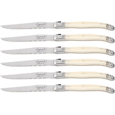 Set di 6 coltelli da bistecca Laguiole in acciaio inossidabile con ceppo in legno 1