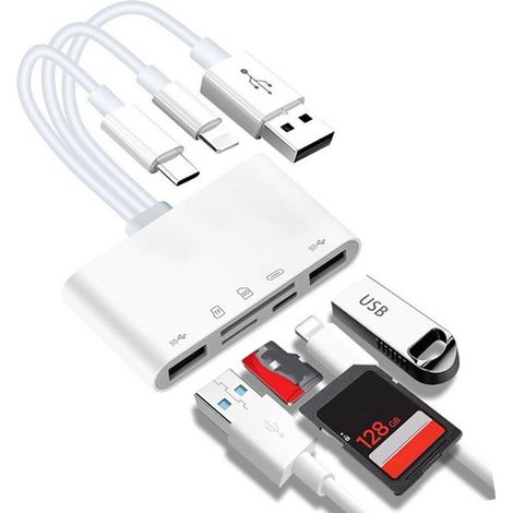 5-in-1 USB/OTG SD/Micro-SD-Speicherkartenleser – Tragbar (1/5)