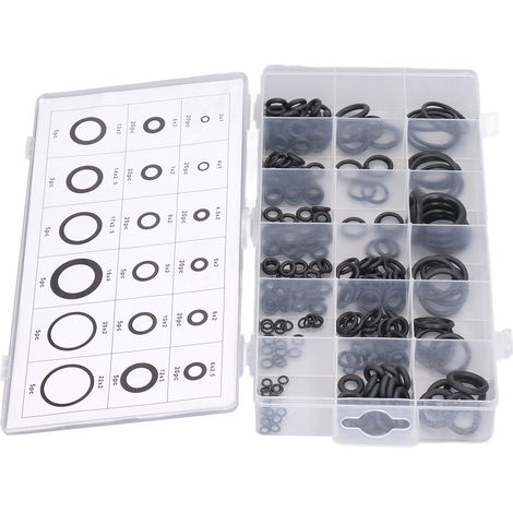Kit de 225 Joints Toriques en Caoutchouc, Assortiment de Rondelles Étanches pour Étanchéité Résistante à la Chaleur et aux Produits Chimiques