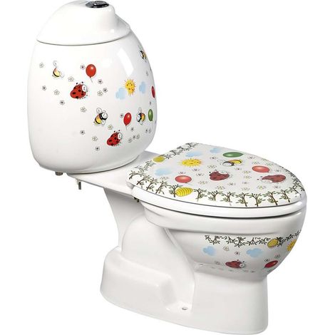 Sapho Kid - Stand-WC-Kombination für Kinder, mit Spülkasten, Abgang senkrecht, Farbdruck CK301.400.0F