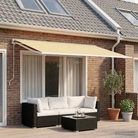 Teenpull – Markisenersatzstoff Gelb und Weiß 350 x 200 cm Polyester (1/5)