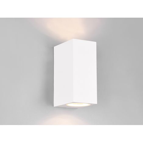 Eckige Außenwandleuchte ROYA Up and Down aus Aluminium Weiß, Höhe 15cm (1/5)