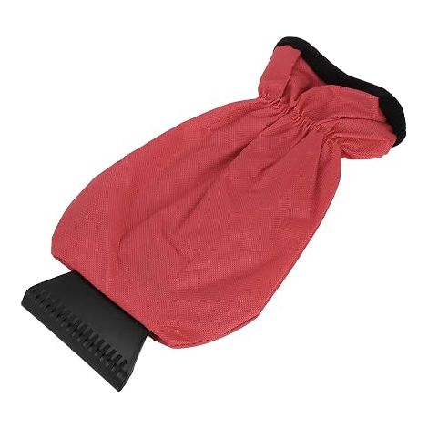Ice Scraper Glove for Car 36 x 18 cm Warm Insulated Glove with Snow and Frost Scraper for Car and Truck Windshield Portable 600D Oxford Cloth Waterproof Red (1/5)