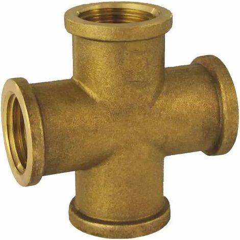 Croix en Laiton 3/4, Raccord Fileté pour Plomberie Chauffage (1/3)