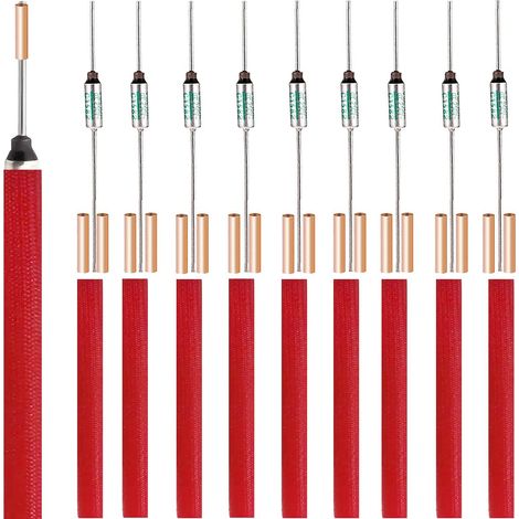 10 pcs SF129E SEFUSE 10A 250V Coupures thermiques en métal Fusible thermique 133 degrés avec borne à sertir GT-1 Gaine en fibre de verre en silicone pour appareils électroménagers (1/5)