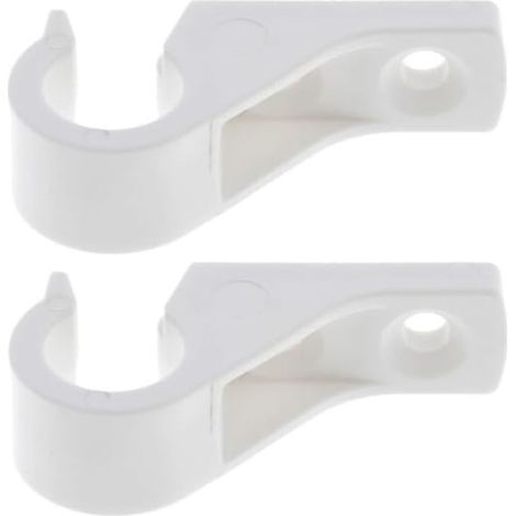 2x Lacet espagnolette collier déporté ouvert en plastique blanc entraxe 15mm Volet Battant Fenêtre Butée Maintien (1/3)