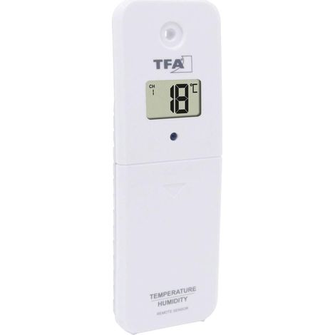 Emetteur Thermo-hygro, 30.3239.02, pour thermomètre de Piscine Marbella et Stations météo, avec écran, Blanc