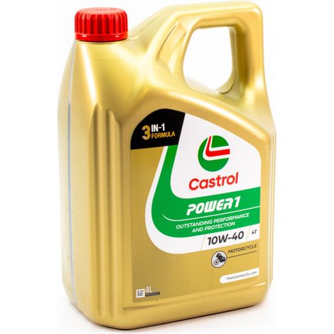 Castrol Power 1 10W-40 4L — Huile Moteur Semi-Synthétique Moto (1/2)