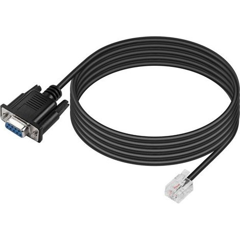 Câble adaptateur DB9 vers RJ11 6P4C 1,8 m PVC noir RS232 pour onduleur et ordinateur industriel (1/5)