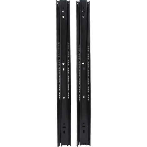 1 paire de glissières à billes de 45,7 cm (18 pouces) pour tiroirs de meubles, en acier noir. (1/5)
