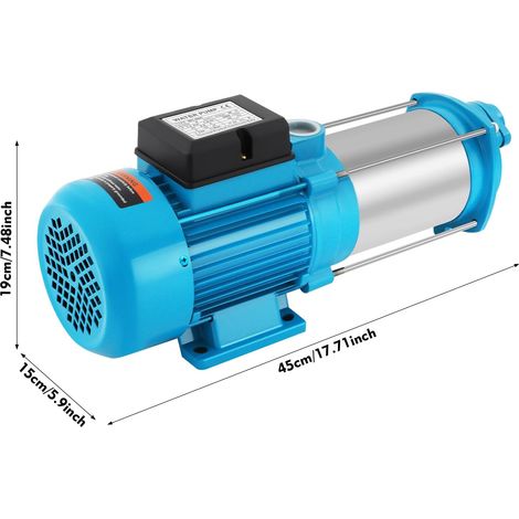 Bomba de jardín de 1 etapa, bomba centrífuga autocebante, 9,8 bar, 1300 W, para plantas de tratamiento de agua domésticas, bomba centrífuga potente y robusta con carcasa de impulsor de acero inoxidabl (1/5)