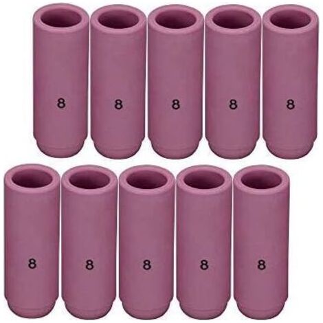 10N468 1/2" & D12.5 x 47mm TIG-Gaslinse mit Öffnung, Aluminiumoxid-Düse, Keramikschale, passend für DB PTA SR WP 17 18 26 TIG-Schweißbrenner, 10er-Pack (1/4)