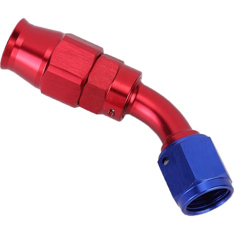 Raccord AN6 d'extrémité de flexible pivotant 45° pour huile de refroidissement et carburant, adaptateur en téflon (1/3)