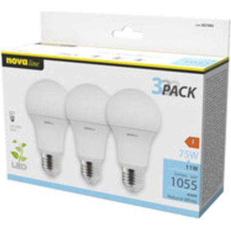 NOVA LAMPADINA LED GOCCIA CLASSIC E27 11W 4000K 3 PZ