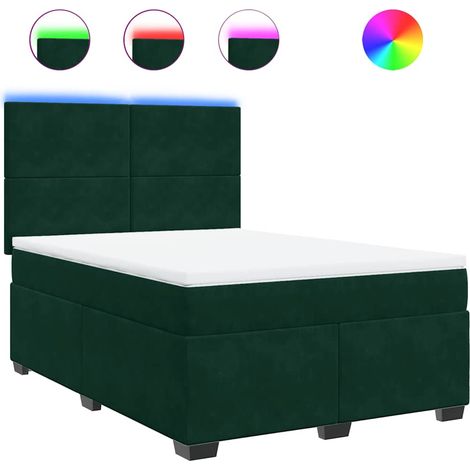 Maison Exclusive - Giroletto a Molle con Materasso Verde Scuro 140x200 cm Velluto