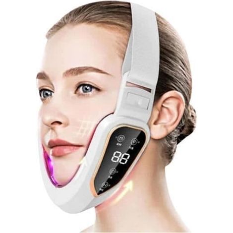 SABIR-Appareil de massage facial V-Face (blanc) - Électrique - Blanc - Réglable - 12 (1/3)