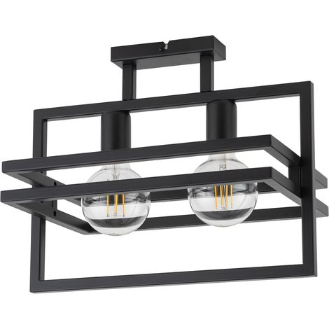 Plafoniera loft nera Merci 2, 2xE27 Sigma Lighting (1/2)