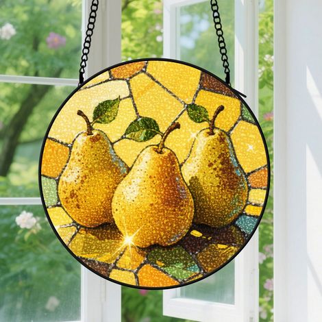 Suspension en vitrail, attrape-soleil unique artistique, décoration fenêtre maison, cadeau Fête des Mères, Anniversaire pour femme, maman 12,5 cm (1/5)