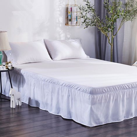 Filiyano-Couvre-lit blanc, QUEEN 150 x 200 + 38 cm, anti-poussière, style princesse (1/5)