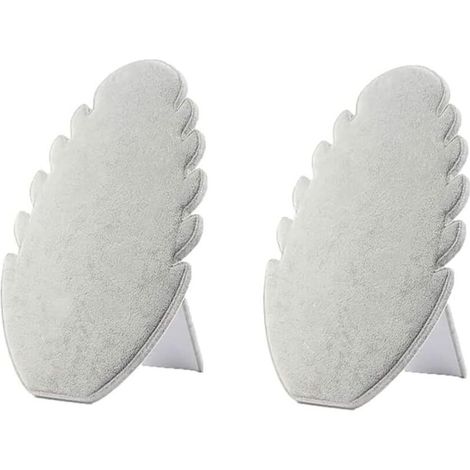Lot de 2 présentoirs pour collier en velours, porte-colliers pour présentoir, porte-organisateur pour bijoux (gris)