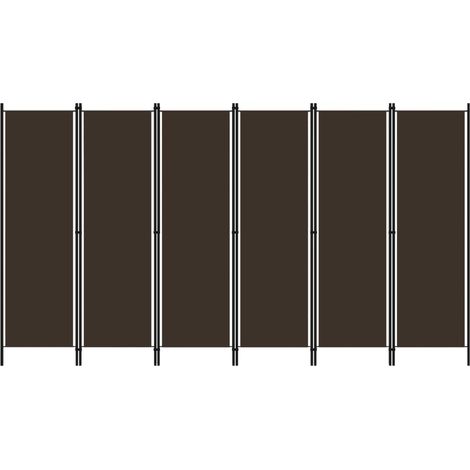 6-tlg. Raumteiler Braun 300x180 cm
