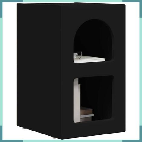 Table de chevet - 891226 - Noir - Bois d'ingénierie - 29,5 x 33,5 x 50 cm (1/5)