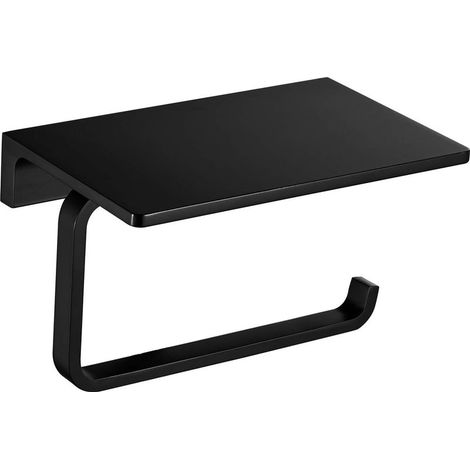 Luxury Hotel Style Solid Brass Toilet Paper Holder and Roll Holder with Cell Phone Compartment, Black Oiled Finish (1/5)