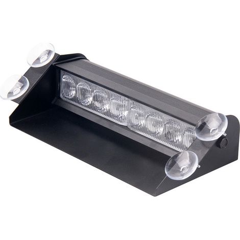 Clignotant 12V Auto 8 LED Rouge Bleu Lampe Flash Urgence Tableau de Bord Feu Avertissement Stroboscope Double Couleur (1/3)
