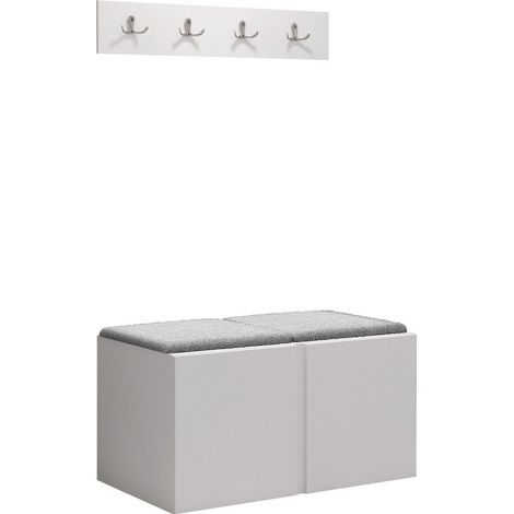Conjunto para recibidor Pinis VI, Blanco, 0x0x0cm, Tapiz, Aglomerado laminado, Montada en la pared, Colocada