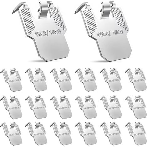 Lot de 20 crochets de suspension pour tableaux lourds, plaques de plâtre, chevalet avec fixation à griffes pour cloisons sèches, capacité de charge 18 kg/40 LB, kit de crochets muraux pour accrocher (1/5)
