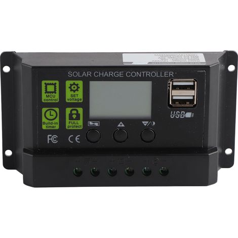 Solar Charge Controller PWM Digital Display Self Check Solar Panel Intelligent Regulator 10A (1/5)