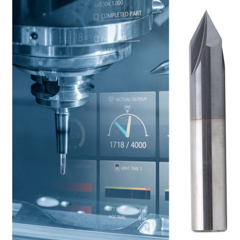 Fraise à chanfreiner à 3 dents, fraise CNC 60°, foret D1260°75L (1/5)