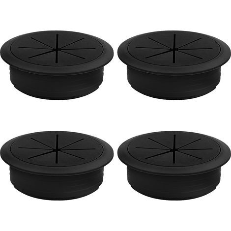Flexible Kabeldurchführung aus Kunststoff (60 mm, 4 Löcher) mit Kabelabdeckung. Geeignet für Schreibtische, Computertische, Werkbänke und Möbel. (1/5)