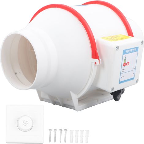 Ventilateur de conduit circulaire 4 pouces, silencieux, extracteur d'air de renfort pour cuisine et sous-sol, prise UE 220V (1/5)