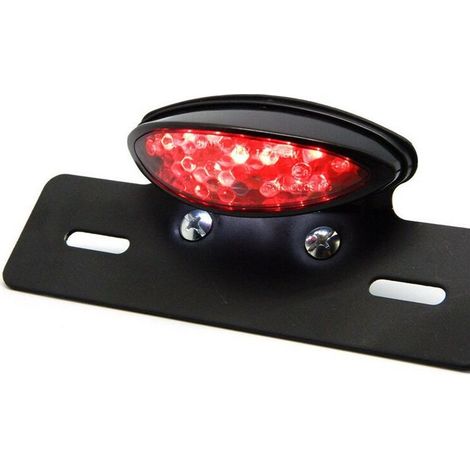 Moto feu arrière feu stop plaque d'immatriculation lumière rouge et blanc - rouge