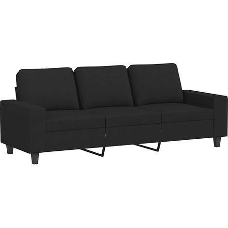vidaXL 3-Sitzer Sofa Schwarz 180 cm Stoff