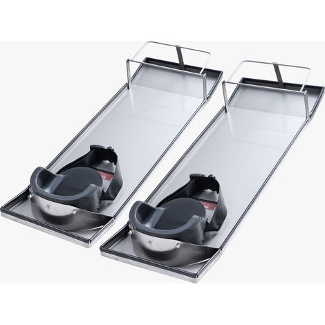 VEVOR Rodilleras de Hormigón de Acero Inoxidable de 747 x 255mm, Rodilleras de Hormigón Deslizantes Móviles, con Rodilleras y Correas para Tablas para Acabado de Cemento y Hormigón