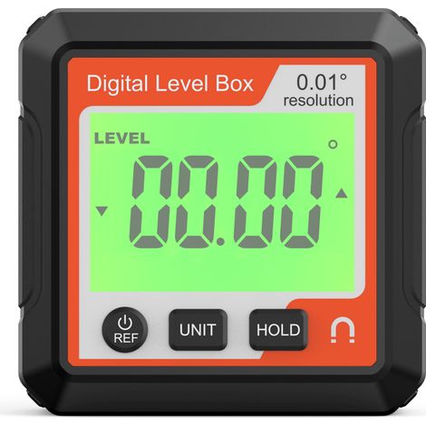 Nivel de burbuja digital, transportador de ángulos electrónico con base magnética y pantalla LCD, inclinómetro de precisión. (1/5)