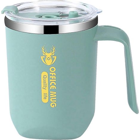 Mug isotherme à double paroi en acier inoxydable 304 de 480 ml, avec poignée, couvercle étanche et paille. (1/5)