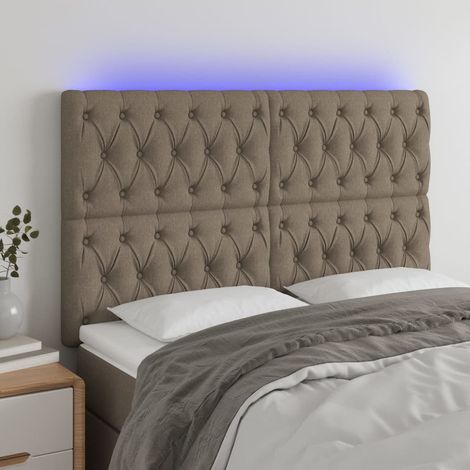 Tête de lit à LED Taupe 160x7x118-128 Tissu (1/5)